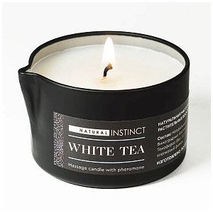 Массажная свеча-афродизиак для пар NATURAL INSTINCT WHITE TEA, 70 мл